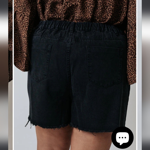 Hayden, black distressed shorts, 1x - Picture 6 of 12